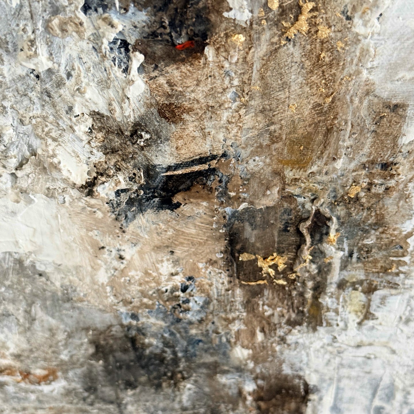 Close-up of a textured surface with various colors and patterns