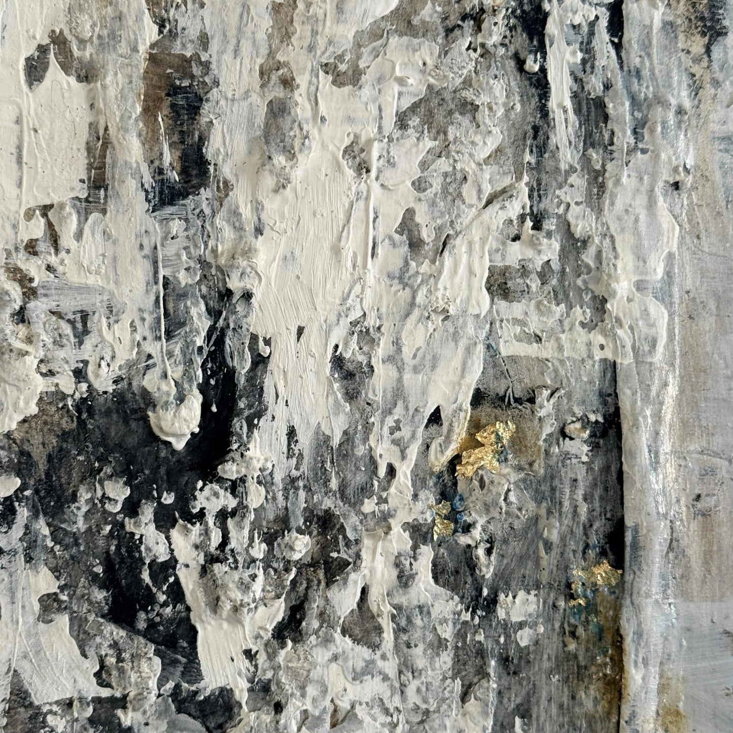 Close-up of a textured surface with black, white, and gray colors