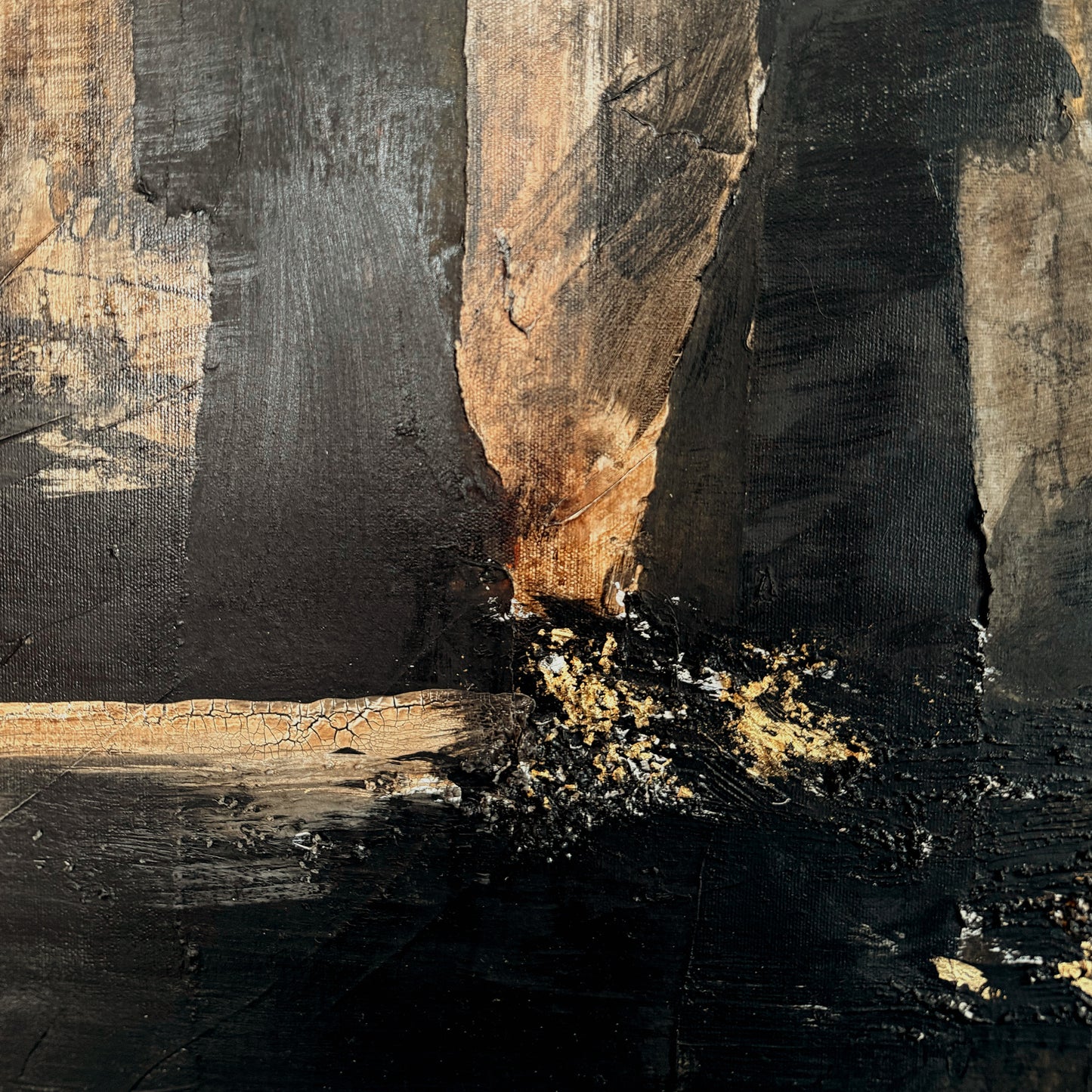 Abstract art with dark and earthy tones